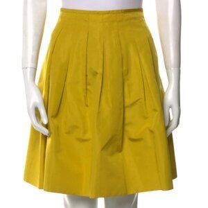Jason Wu Chartreuse Yellow Green Silk Knee-Length Skirt M | US 6